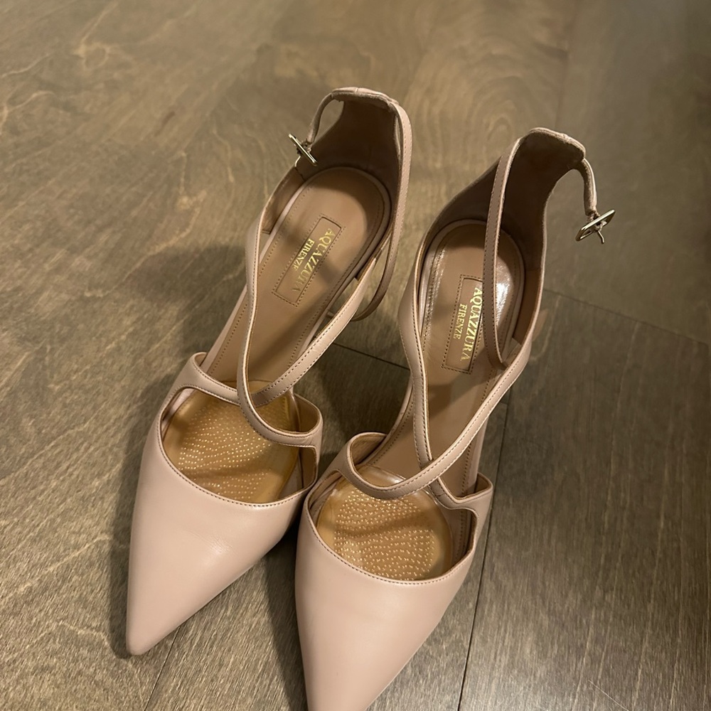 Aquazzura Nude Strappy Heels